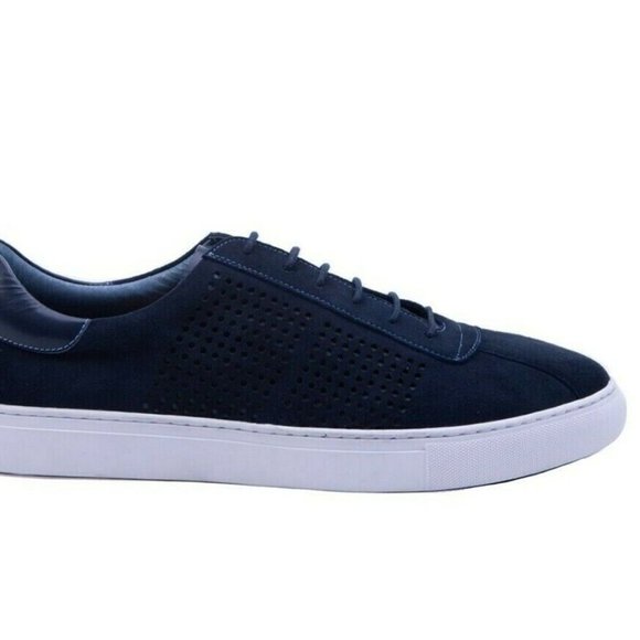 NEW Robert Graham Anson RGL5203 Size 9.5 Men's Blue Suede Low Top Sneakers Shoes - Picture 3 of 6